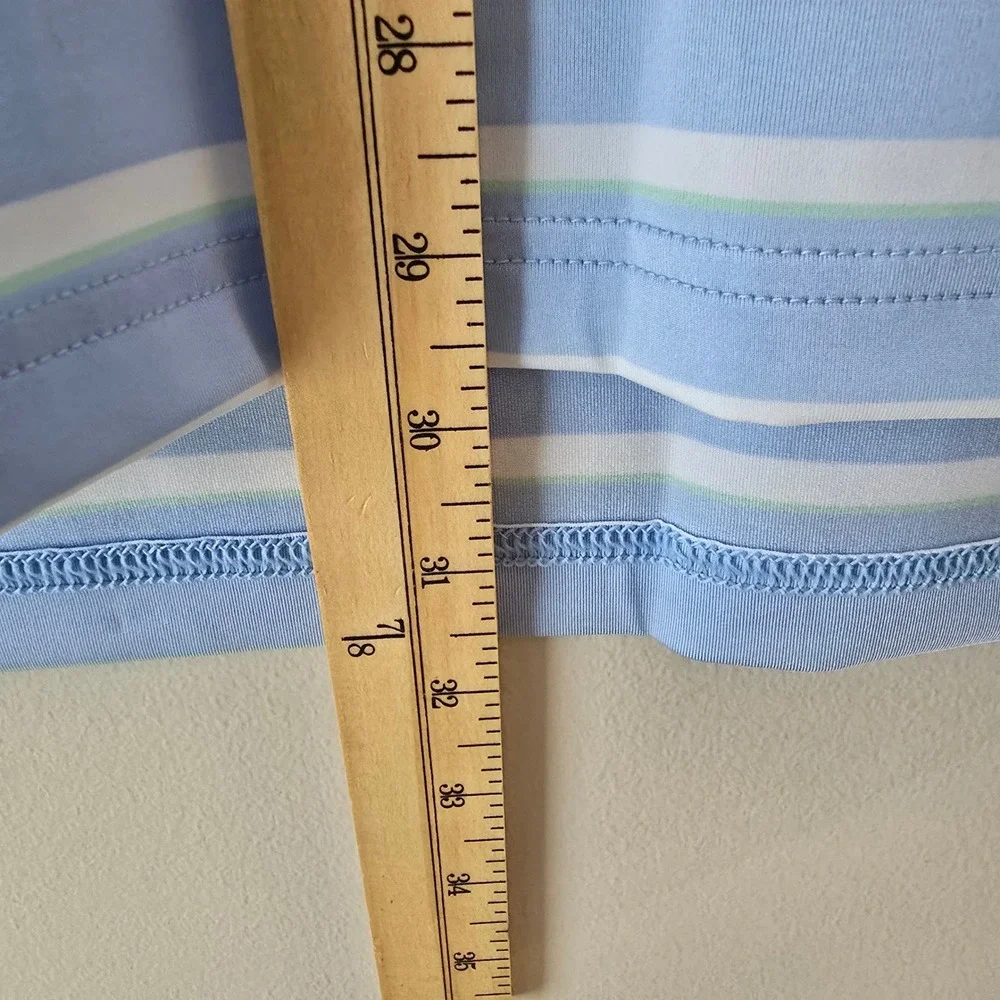 RLX Ralph Lauren Golf Polo Shirt Mens XL‎ Striped Light Blue Performance